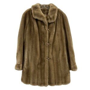 Vintage Dewbrowsky & Perlbinder Tissavel Faux Fur Coat 14 Mid Length Union Made